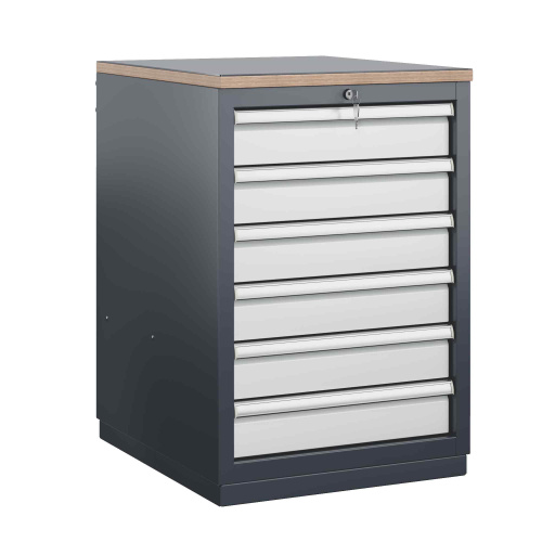 FBK G6.3 Тумба инструментальная с 6-ю выдвижными ящиками, накладка на столешницу сталь 3 мм