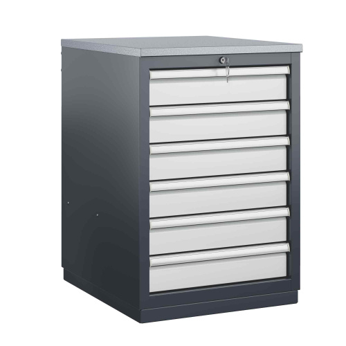 FBK G6.1 Тумба инструментальная с 6-ю выдвижными ящиками, накладка на столешницу оцинкованная сталь 1,2 мм